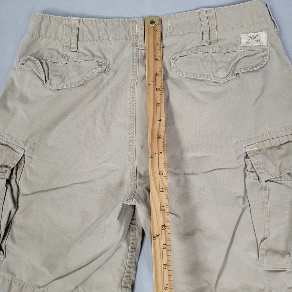 Polo Ralph Lauren Mens Tan Cargo Shorts Size 34 x 9" Ripstop - Picture 7 of 11